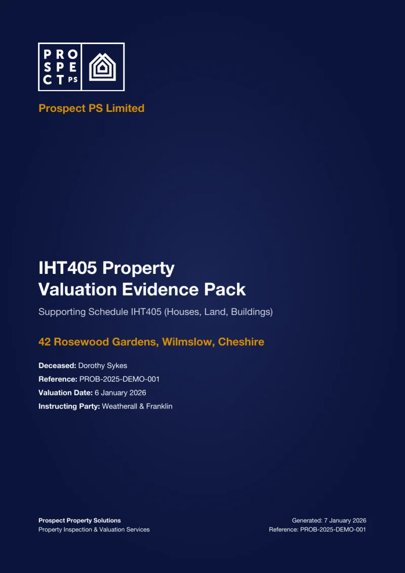 Case completion pack section: Land Registry title