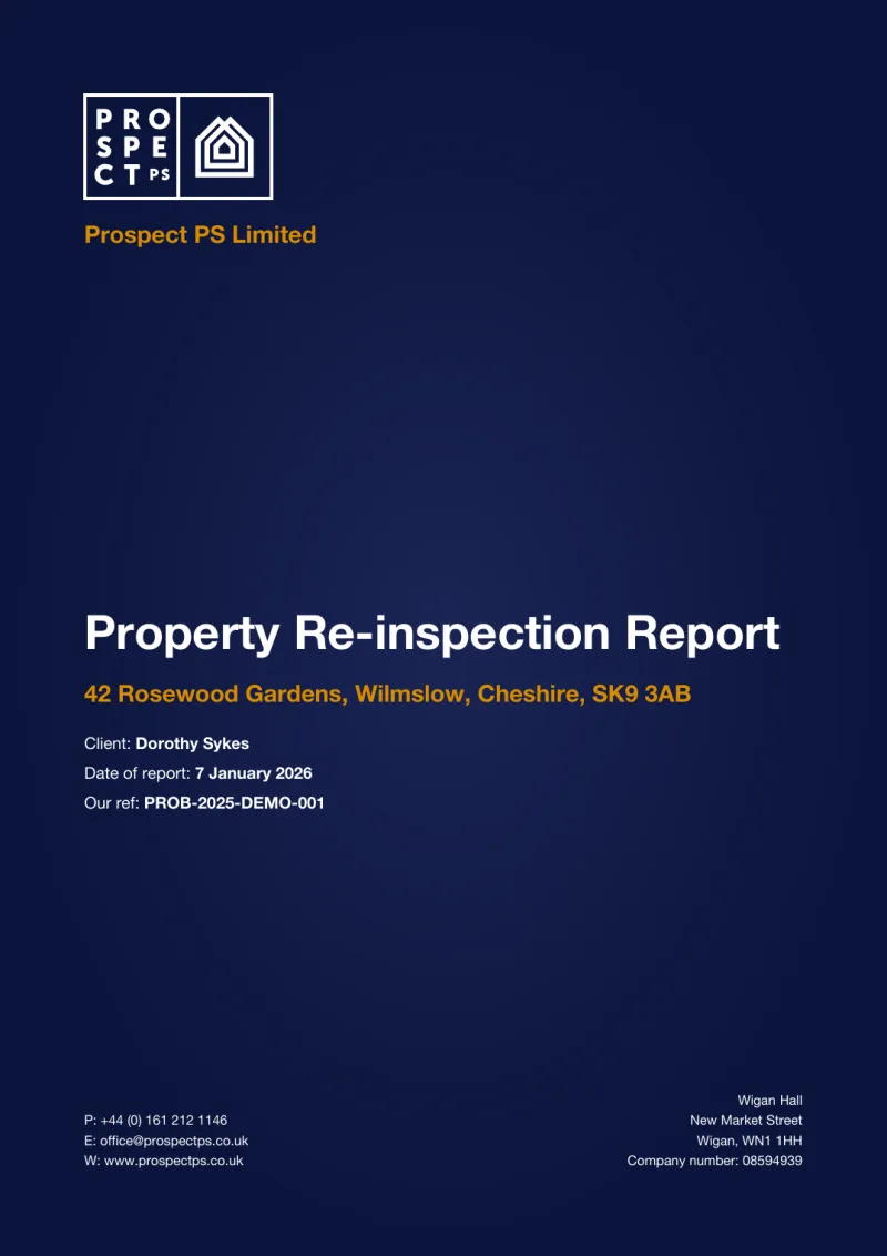 Case completion pack section: Inspection timeline