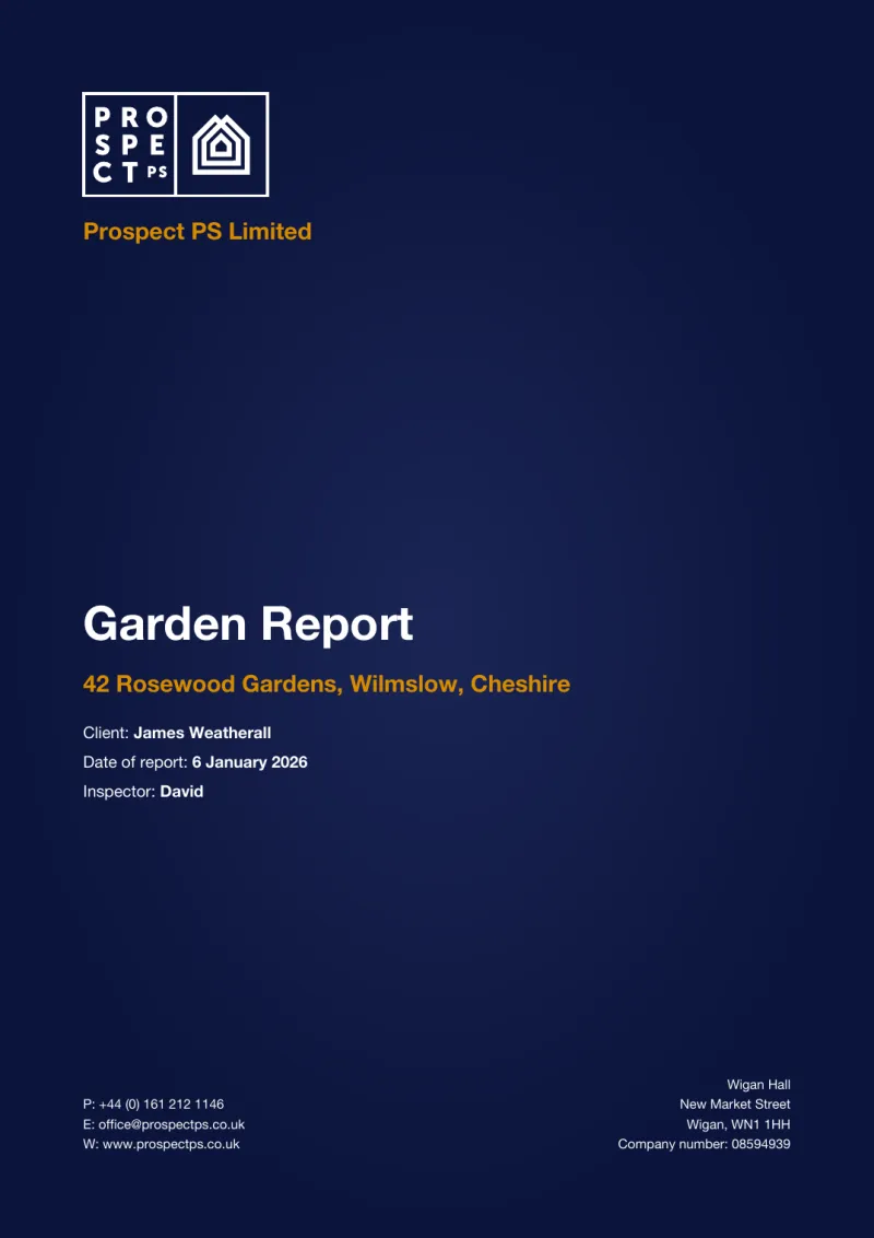 Case completion pack section: Clearance and garden